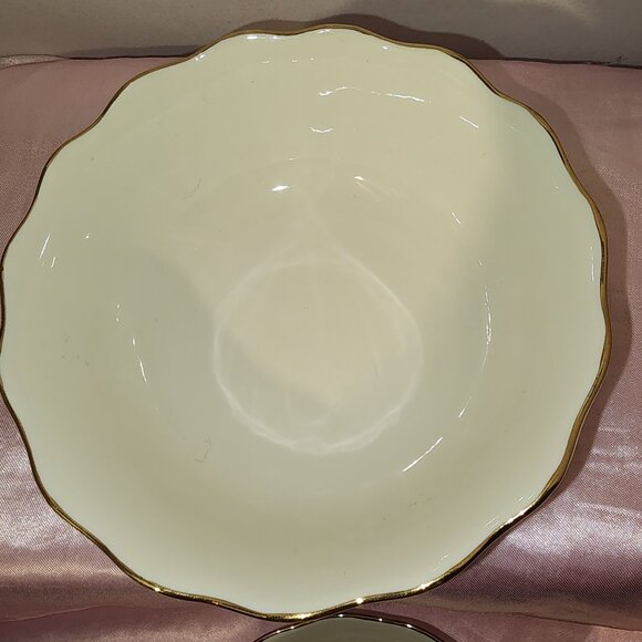 Lexox Vintage Rosebud Porcelain Bowls  Hand Painted 24K Gold  Mint Condition - Picture 11 of 12